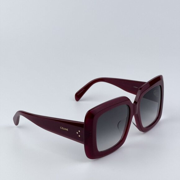 Celine CL40263F 69B 3 DOTS  BRAND NEW Sunglasses Bordeaux Gradient Smoke Women - Picture 5 of 10